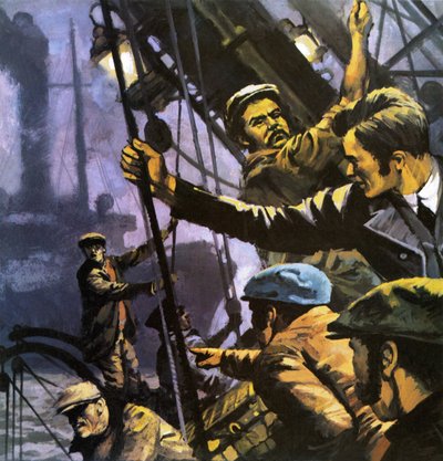 Der Seewolf. Illustration zum Buch von Jack London. von English School
