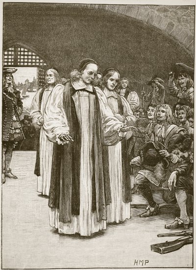 Die sieben Bischöfe betreten den Tower, Illustration aus Cassells Illustrierter Geschichte Englands von English School