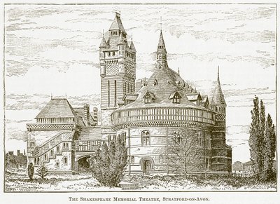 Das Shakespeare Memorial Theatre, Stratford-on-Avon (Gravur) von English School