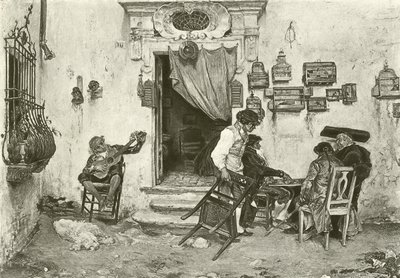 Das Geschäft von Figaro (Gravur) von English School