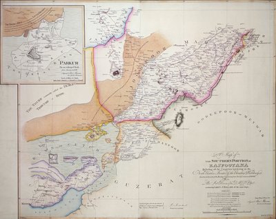 Der südliche Teil von Rajpootana, 1820 von English School