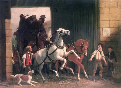 Die Bühne kommt an, ca. 1830 von English School