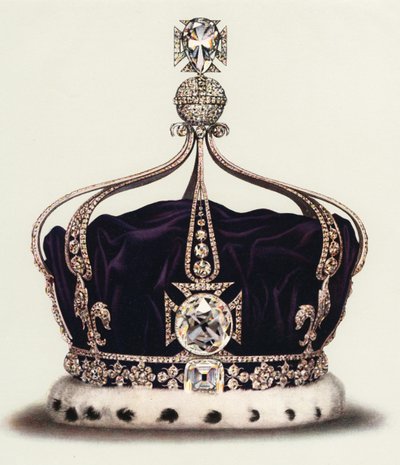 Die Staatskrone von Königin Mary aus den Kronjuwelen Englands von English School