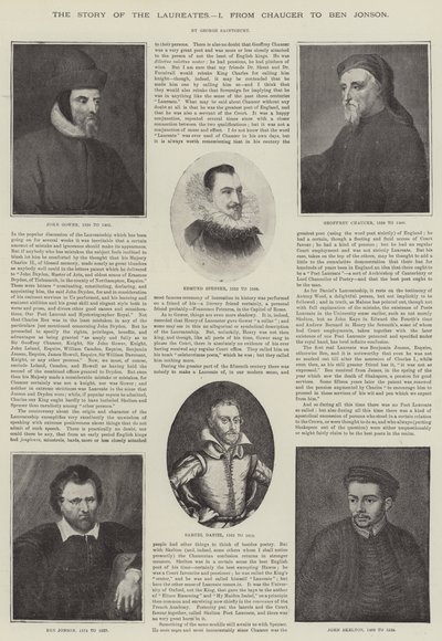 Die Geschichte der Laureaten, von Chaucer bis Ben Jonson von English School