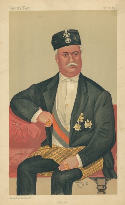 Der Sultan von Johore, Johore, 17. Oktober 1891, Vanity Fair Karikatur von English School