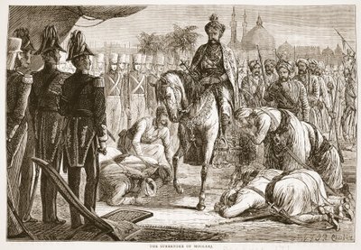 Die Kapitulation von Moolraj, Illustration aus Cassells Illustrierter Geschichte Englands von English School