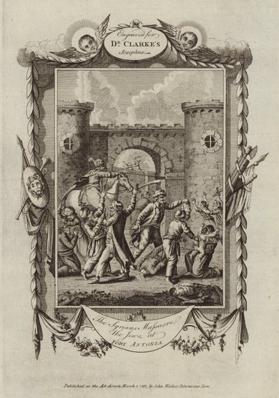 Die Syrer massakrieren die Juden in der Festung Antonia (Gravur) von English School