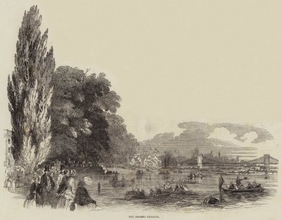 Die Thames-Regatta (Stich) von English School
