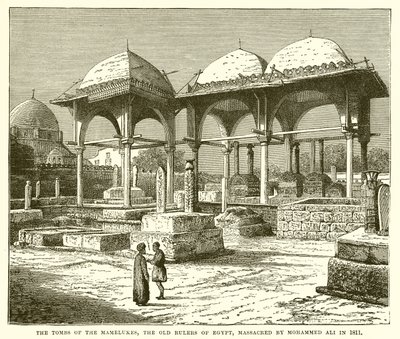 Die Gräber der Mameluken, die alten Herrscher Ägyptens, massakriert von Mohammed Ali im Jahr 1811 von English School