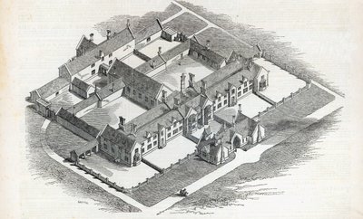 Das Armenhaus, das in Canterbury errichtet werden soll, aus The Illustrated London News, 7. November 1846 von English School