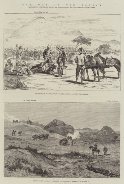 Der Krieg im Sudan (Gravur) von English School