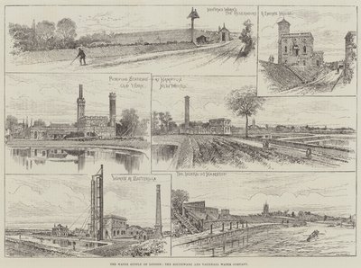 Die Wasserversorgung von London, die Southwark und Vauxhall Water Company (Gravur) von English School