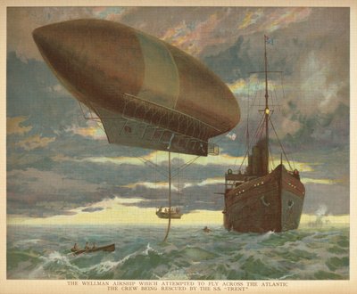 Das Wellman-Luftschiff, das versuchte, den Atlantik zu überqueren, die Besatzung wurde von der S.S. "Trent" gerettet. Little People