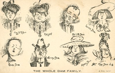 Die ganze verdammte Familie (Lithographie) von English School