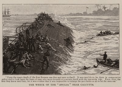 Das Wrack der "Anglia" bei Kalkutta (Gravur) von English School