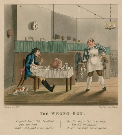 Die falsche Kiste; Karikatur von English School