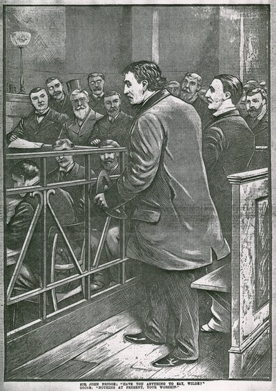 Die Verhaftung von Oscar Wilde: Wilde im Dock von English School