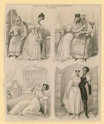 Die Haltungen von Miss Fanny Kemble als Julia von English School