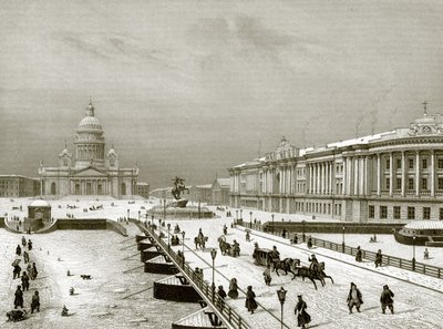 Die Brücke und Kirche von St. Isaac von English School