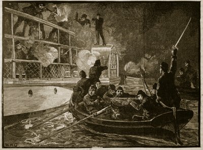 Die Eroberung der Caroline, 1837, Illustration aus Cassells Illustrierter Geschichte Englands von English School