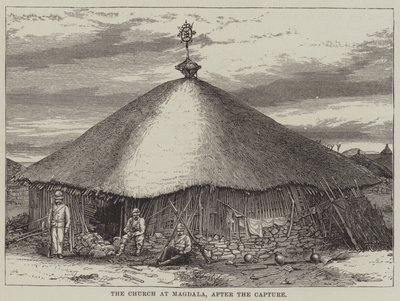 Die Kirche in Magdala nach der Eroberung (Gravur) von English School