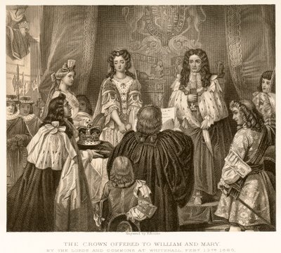 Die Krone wird Wilhelm und Maria angeboten von English School