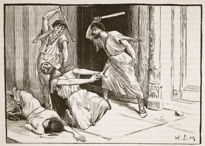 Der Tod von Tiberius Gracchus (Lithografie) von English School