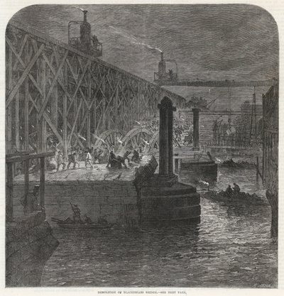 Der Abriss der Blackfriars Brücke von English School