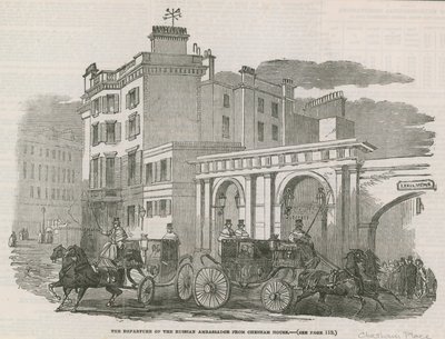 Die Abreise des russischen Botschafters aus Chesham House von English School