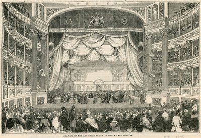 Die Ziehung der Art Union Preise im Drury Lane Theatre im Jahr 1843 von English School