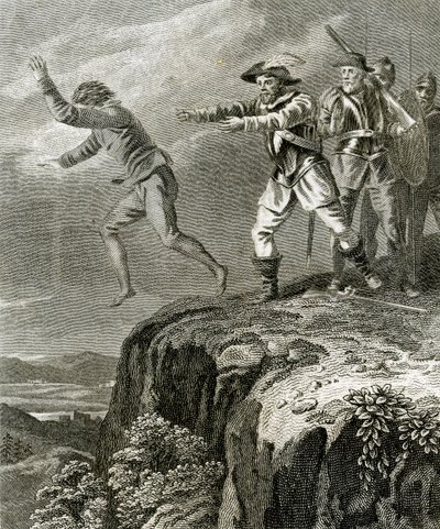 Die Flucht des protestantischen Märtyrers Anthony, Guiguo, um 1830 (Gravur) von English School