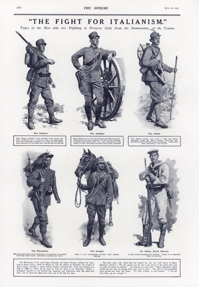 Der Kampf um den Italienismus, Erster Weltkrieg, 1915 von English School