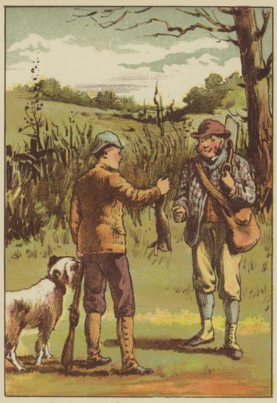Der erste Abschuss (farbiger Stich) von English School