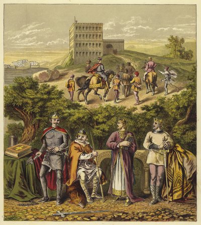 Die vier normannischen Könige von England; König Wilhelm I, König Wilhelm II, König Heinrich I, König Stephan von English School