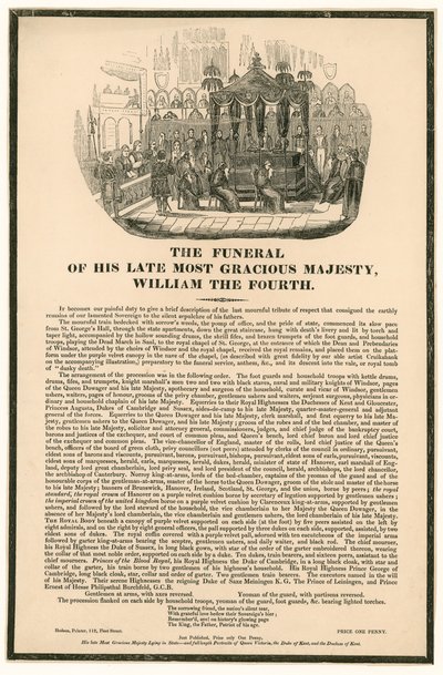 Die Beerdigung von König Wilhelm IV. von English School