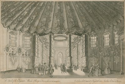 Das Innere des eleganten Musikzimmers (Rotunde) in den Vauxhall Gardens, London von English School
