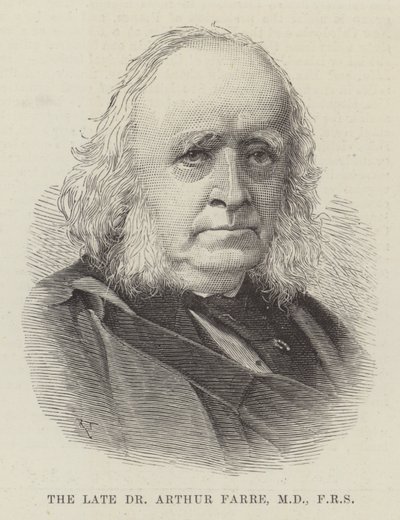 Der verstorbene Dr. Arthur Farre, MD, FRS (Gravur) von English School