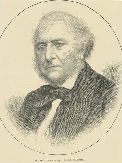 Der verstorbene Lord Westbury, Ex-Lordkanzler (Stich) von English School