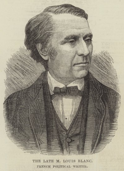 Der verstorbene M Louis Blanc, französischer politischer Schriftsteller (Stich) von English School