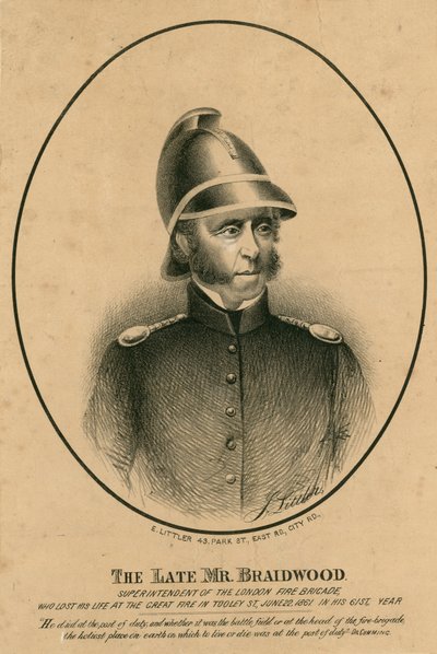 Der verstorbene Mr. Braidwood, Superintendent der London Fire Brigade von English School