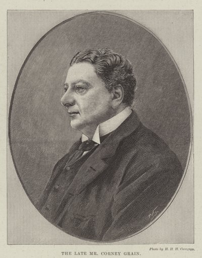 Der verstorbene Mr. Corney Grain (Gravur) von English School