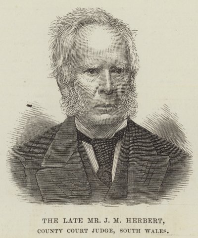 Der verstorbene Herr J M Herbert, Bezirksrichter, Südwales (Stich) von English School