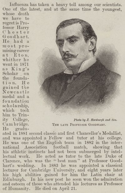Der verstorbene Professor Goodhart (Gravur) von English School