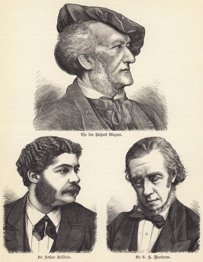 Der verstorbene Richard Wagner, Sir Arthur Sullivan, Sir G A Macfarren von English School