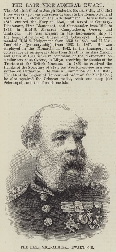 Der verstorbene Vizeadmiral Ewart, CB von English School