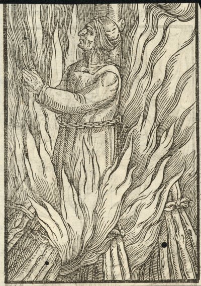 Das Martyrium einer armen Frau in Exeter (Gravur) von English School