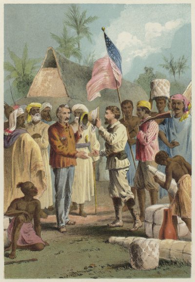 Das Treffen von Henry Morton Stanley und David Livingstone von English School