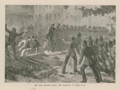 Der Mob reißt die Geländer im Hyde Park nieder von English School