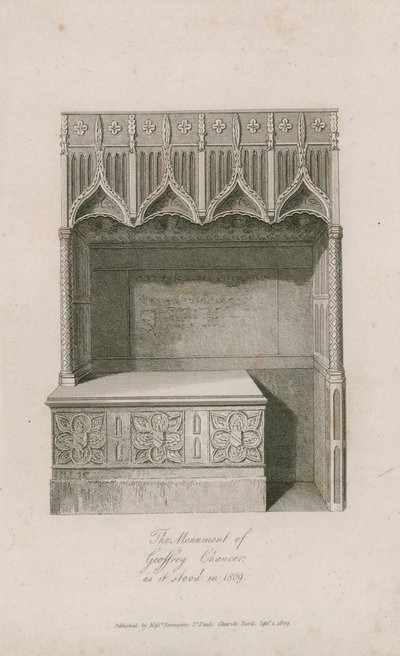 Das Denkmal von Geoffrey Chaucer von English School
