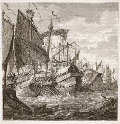 Die Seeschlacht vor Kap Pelorus von English School